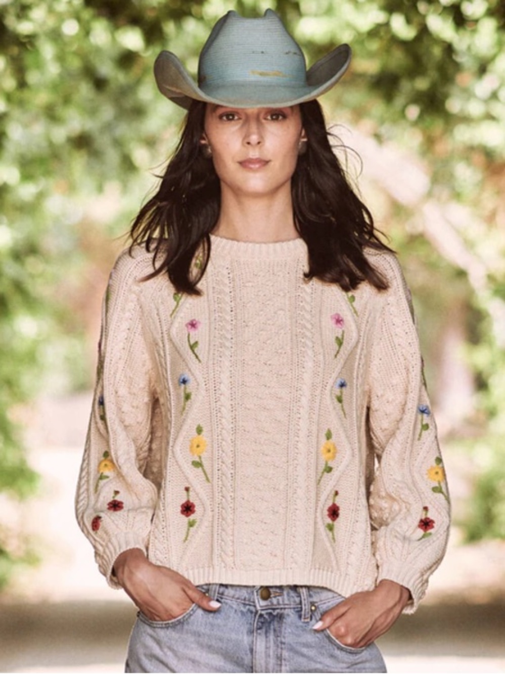 The Great Floral Cable Knit Sweater - Picture 9 of 9